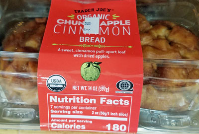 Trader Joe’s Organic Chunky Apple Cinnamon Bread Reviews