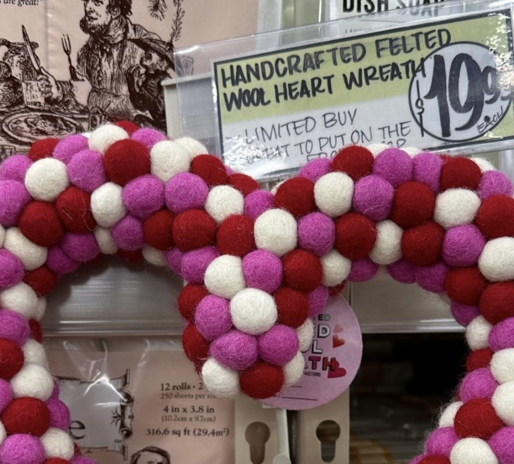 Trader Joe's Handcrafted Felted Wool Heart Wreath Reviews Trader Joe